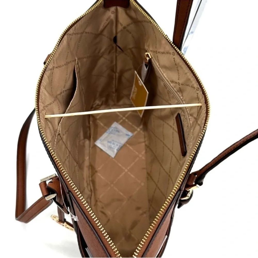 Michael Kors Large Charlotte Tote Bag Luggage Leather Luggage - Picture 10 of 12